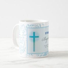 Caneca De Café Batismo Blue Lace Boy