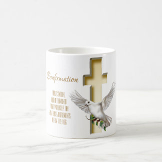Caneca De Café Batismo de Confirmação de Escritura Cruzada de Dov
