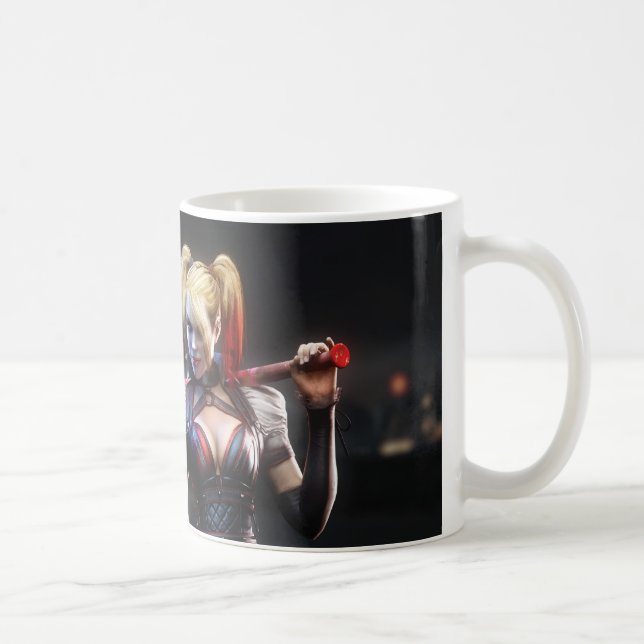 Caneca De Café Batman Arkham Knight | Harley Quinn com Bat (Direita)
