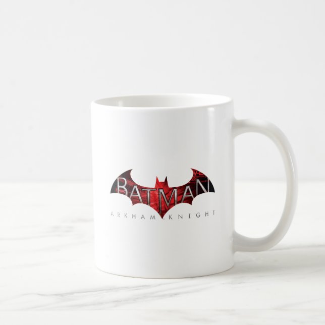 Caneca De Café Batman Arkham - Knight - Logotipo Vermelho (Direita)