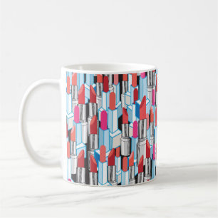 Caneca De Café Batom colorido gráfico sem costura
