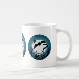 Caneca De Café Bats and Trees Against the Moon