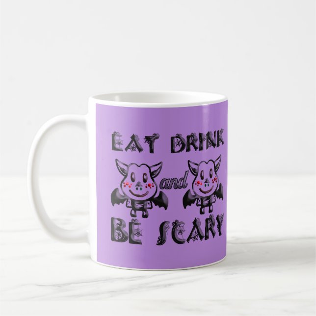 Caneca De Café Batty Halloween (Esquerda)