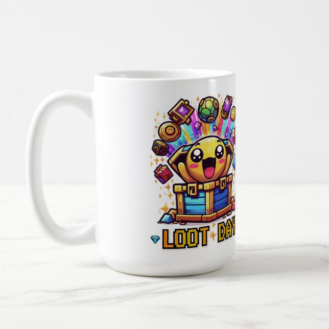 Caneca De Café Baú do Tesouro do Loot Day Gaming (Esquerda)