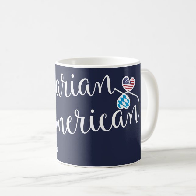 Caneca De Café Bávaro Americano Entwined Hearts Mug (Frente Esquerda)
