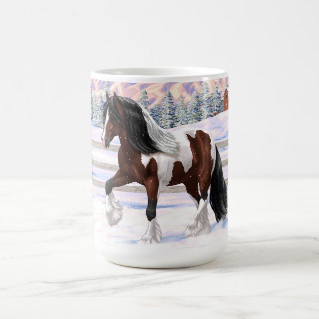 Caneca De Café Bay Pinto Brown Skewbald Gypsy Vanner Tinker Horse (Centro)