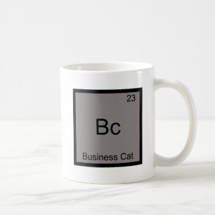Caneca De Café Bc - Gato Empresarial Símbolo de Elemento Químico 