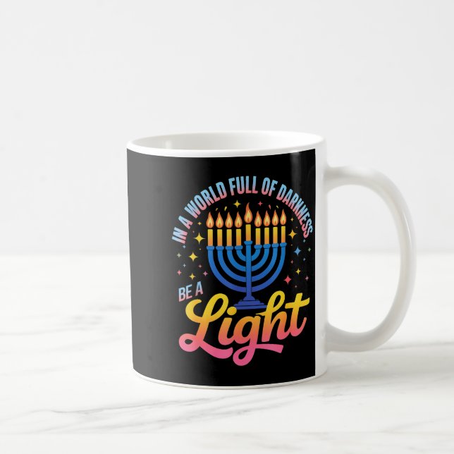 Caneca De Café Be A Light Happy Hanukkah Menorah Jewish Gift  (Direita)