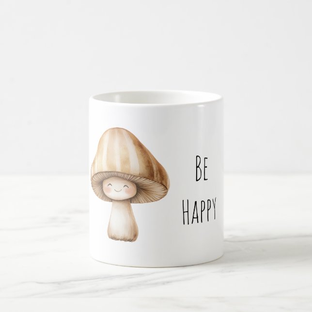 Caneca De Café Be Happy Smiling Mushroom (Centro)
