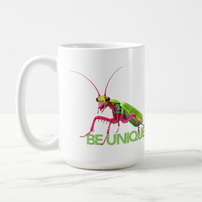 Caneca De Café BE inseto ÚNICO rezando mantis groovy inseto arte (Esquerda)