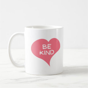Caneca De Café BE KIND Pink Love Heart