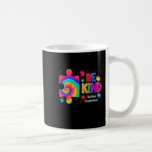 Caneca De Café Be Kind Puzzle Pieces Tie Dye Cute Autism Awarenes