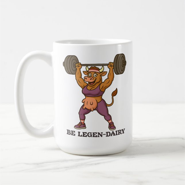 Caneca De Café Be Legen-Dairy – Funny Cow Weightlifting Gym (Esquerda)