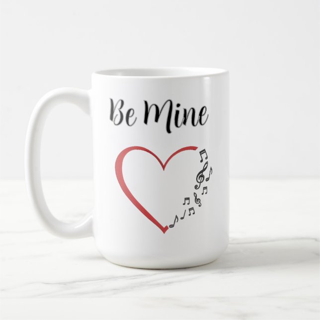 Caneca De Café Be Mine Music Heart (Esquerda)