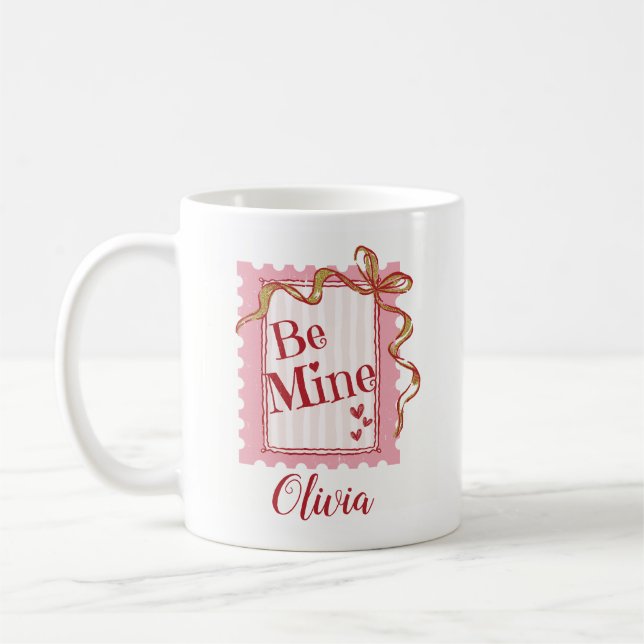 Caneca De Café Be Mine Valentine Mug - Custom Valentine’s Gift  (Esquerda)