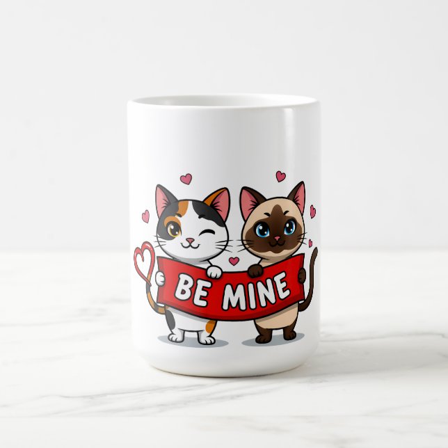 Caneca De Café BE MINE Valentine's Cats | Cute Kittens with Love (Centro)