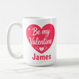 Caneca De Café Be my Valentine Heart personalized