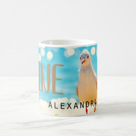 Caneca De Café Beach Blue Seagull Personalizado