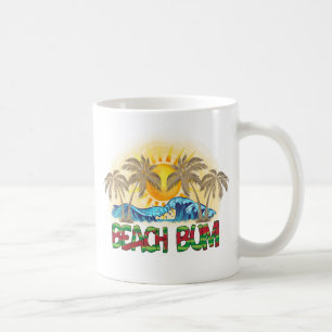 Caneca De Café Beach Bum Melancia, Ondas Oceânicas e Sol Tropic