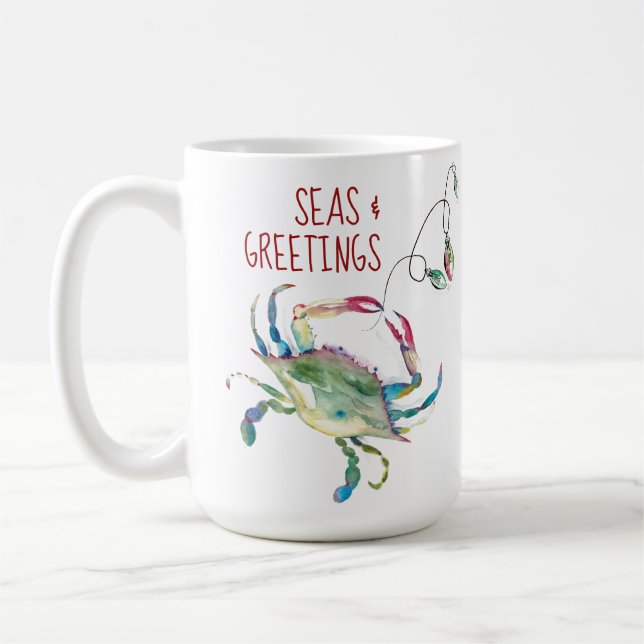 Caneca De Café Beach Christmas Crab Coffee Mugs (Esquerda)