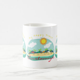 Caneca De Café Beach Happy Place Thunder_Cove