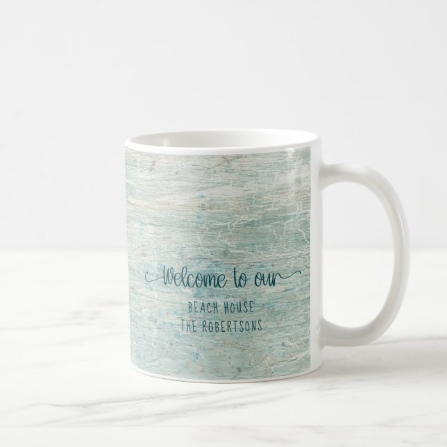 Caneca De Café Beach House Driftwood Ocean Coaster Family (Direita)