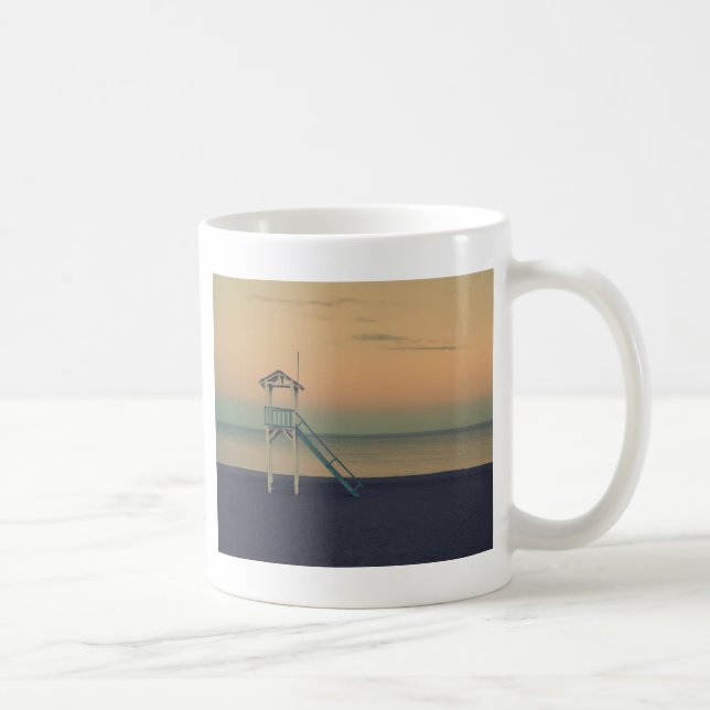 Caneca De Café Beach Lifeguard Tower Sunset  (Direita)
