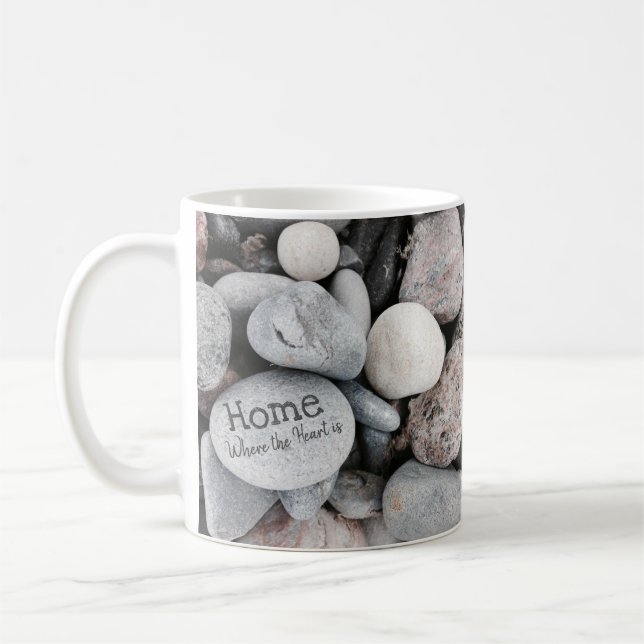 Caneca De Café Beach Pebble Nature é onde o coração está (Esquerda)