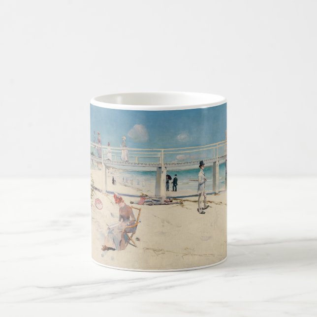 Caneca De Café Beach Scene (Holiday at Mentone) (Arte australiana (Centro)