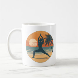 Caneca De Café Beach Sunset Yoga Silhouette | Coastal Yogi Life