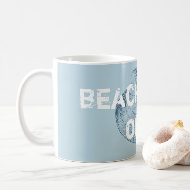 Caneca De Café Beach Vibes Apenas Algodão Descaroçado Madeira Lum (Com Donut)