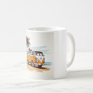 Caneca De Café  Beach Vibes Kombi Mug - Retro Surfing Serenity