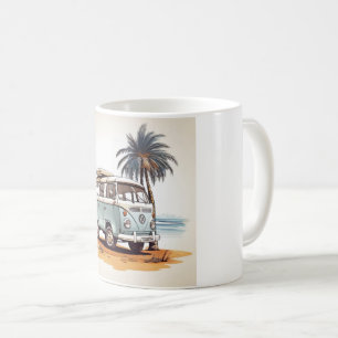 Caneca De Café  Beach Vibes Kombi Mug - Retro Surfing Serenity