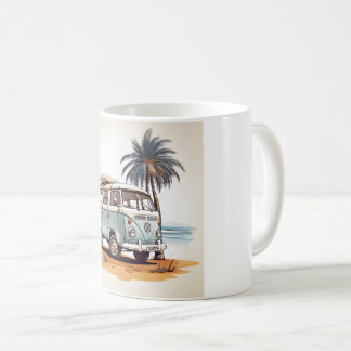 Caneca De Café  Beach Vibes Kombi Mug - Retro Surfing Serenity