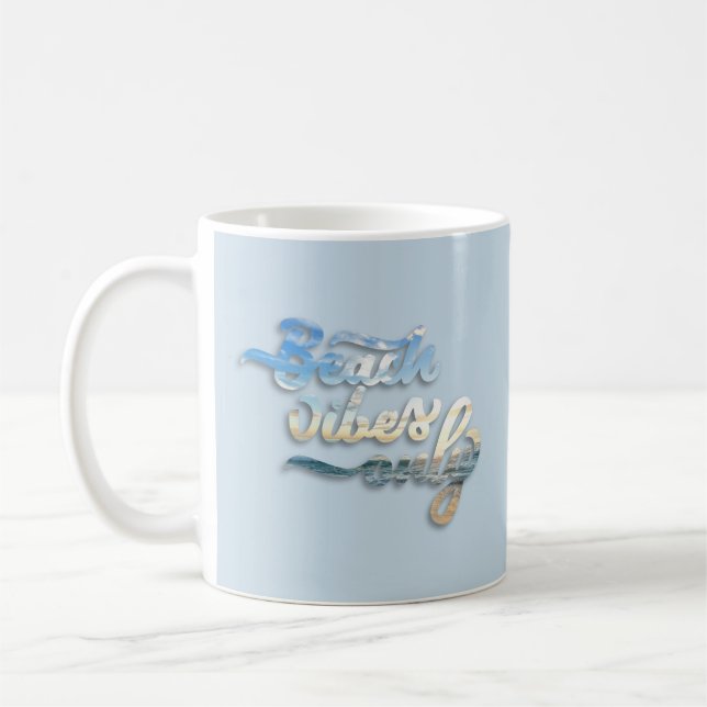 Caneca De Café Beach Vibes Typografia Blue (Esquerda)