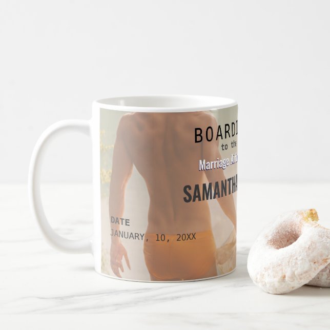 Caneca De Café Beach Wedding Boarding Pass Romantic  (Com Donut)