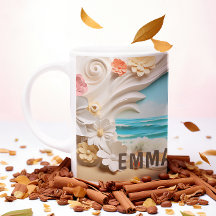 Beachy Cove Floral 3D Personalizada - Praia