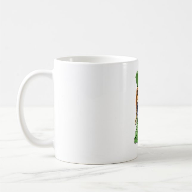 Caneca De Café Beagle Cachorro em berço verde francês (Esquerda)