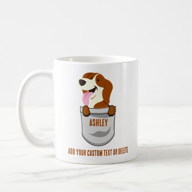 Caneca De Café Beagle Cute Dog Pai Mãe (Esquerda)
