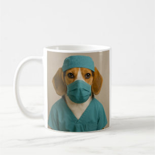 Caneca De Café Beagle de Roupas Cirúrgicas