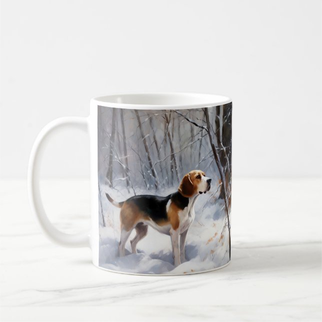 Caneca De Café Beagle Deixe-O Neve Natal (Esquerda)