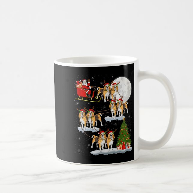 Caneca De Café Beagle Dog Santa Sleigh Flying Funny Magical Chris (Direita)