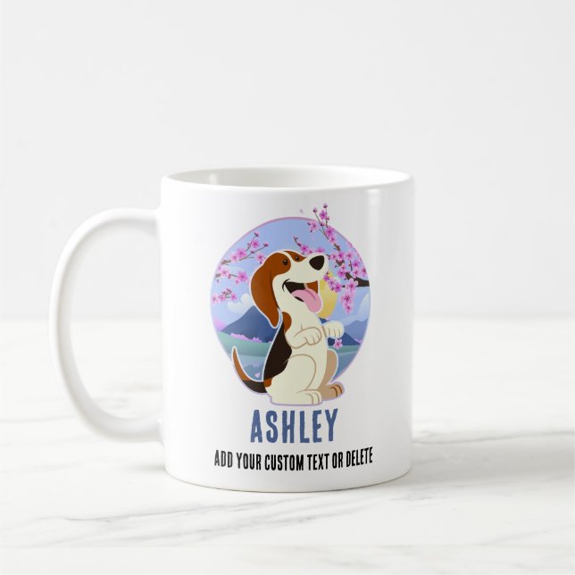 Caneca De Café Beagle Kawaii Cute Gift Pet (Esquerda)