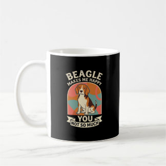 Caneca De Café Beagle Me Faz Feliz Você Não Tanto Cachorro