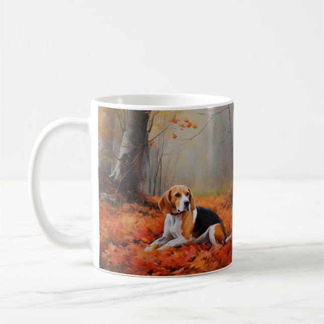 Caneca De Café Beagle no outono deixa cair inspiração (Esquerda)