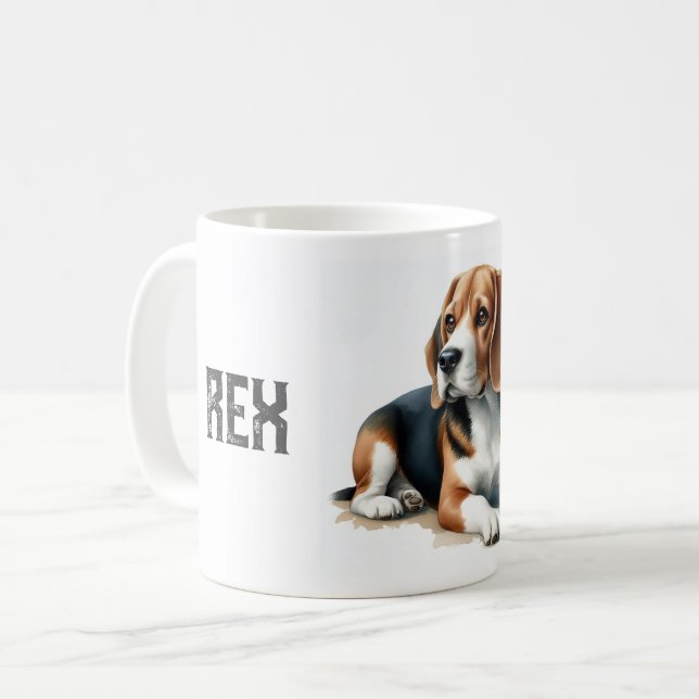 Caneca De Café Beagle - O REI DESTA FAMÍLIA (Frente Esquerda)