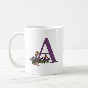 Caneca De Café Beagle Puppy Butterflies Monograma Inicial Um Nome