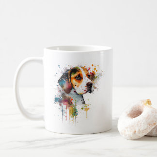 Caneca De Café Beagle Puppy Watercolor Art Adorável