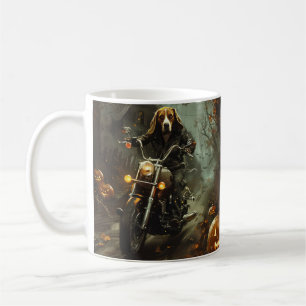 Caneca De Café Beagle Riding Motorcycle Halloween Scary