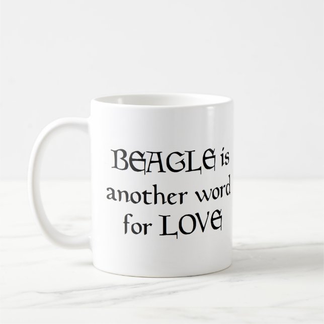 caneca de café beagle word (Esquerda)